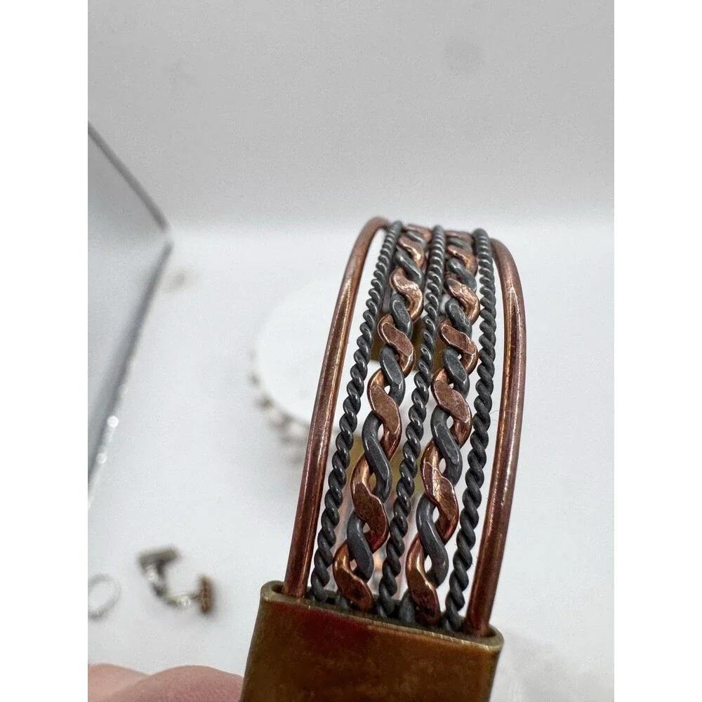 Vintage Mixed Metal Twisted Cuff Bracelet
